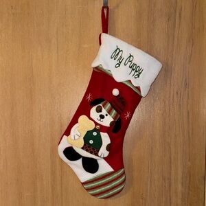 Personal Creation Festive 3D Red Dog Christmas Stocking